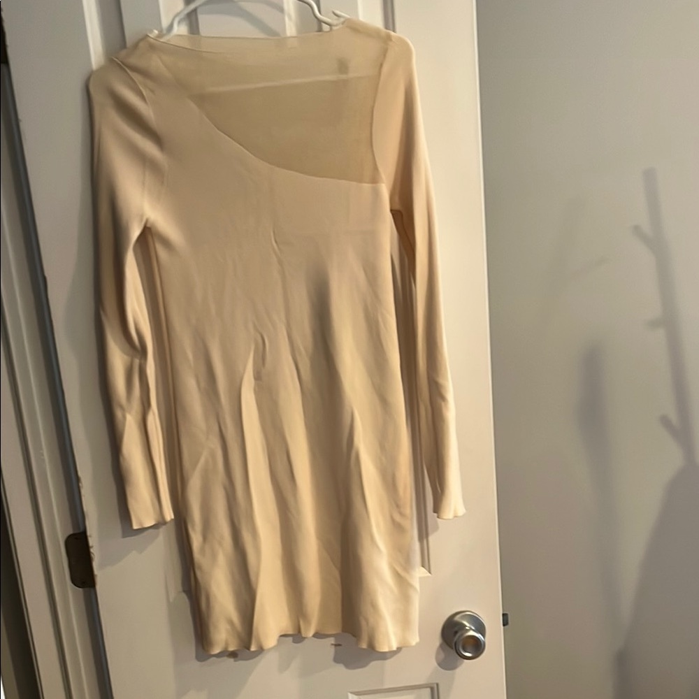 Zara Asymmetrical white holiday dress